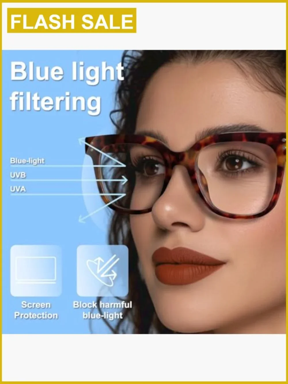 3 Pack Blue Light Blocking Glasses Oversized TR90 Computer Eyewear UV